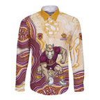Brisbane Broncos NAIDOC Week 2026 Long Sleeve Button Shirt First Nations of Australia Aboriginal Mascot Rugby