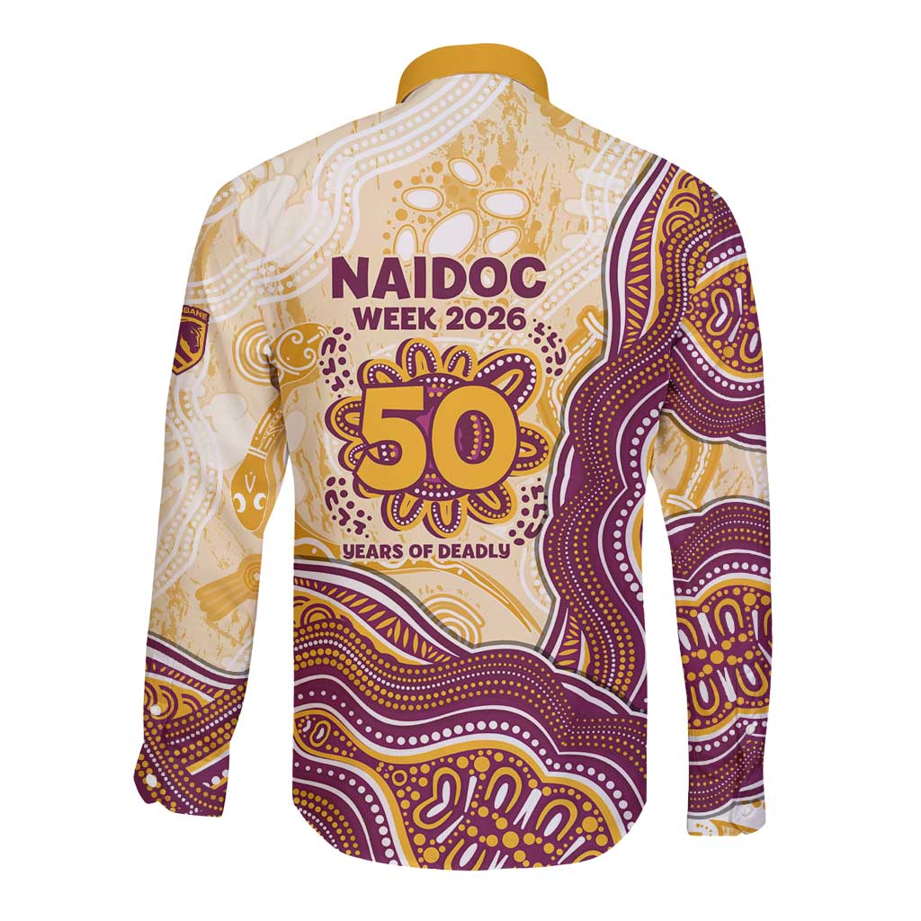 Brisbane Broncos NAIDOC Week 2026 Long Sleeve Button Shirt First Nations of Australia Aboriginal Mascot Rugby