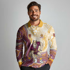 Brisbane Broncos NAIDOC Week 2026 Long Sleeve Polo Shirt First Nations of Australia Aboriginal Mascot Rugby