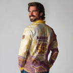 Brisbane Broncos NAIDOC Week 2026 Long Sleeve Polo Shirt First Nations of Australia Aboriginal Mascot Rugby
