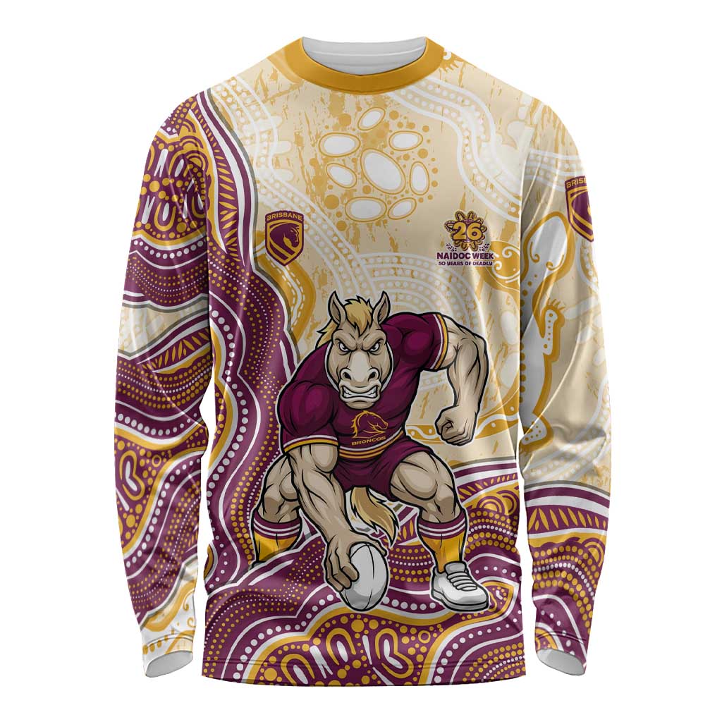 Brisbane Broncos NAIDOC Week 2026 Long Sleeve Shirt First Nations of Australia Aboriginal Mascot Rugby