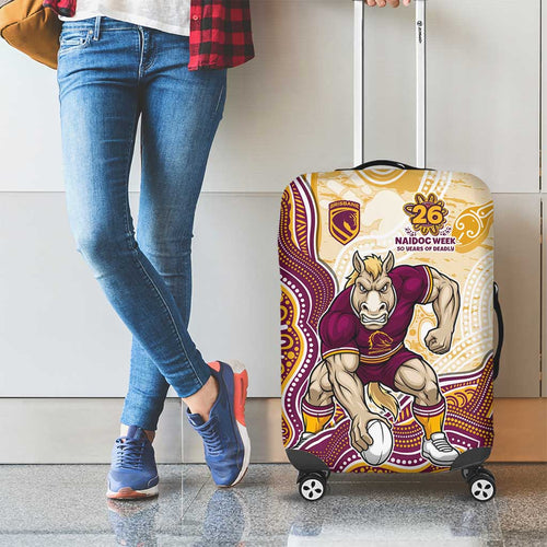 Brisbane Broncos NAIDOC Week 2026 Luggage Cover First Nations of Australia Aboriginal Mascot Rugby