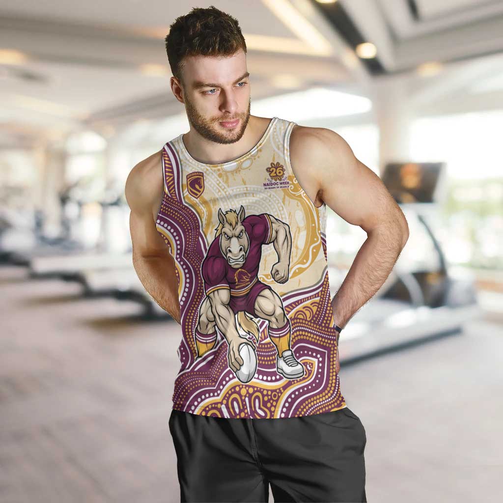 Brisbane Broncos NAIDOC Week 2026 Men Tank Top First Nations of Australia Aboriginal Mascot Rugby