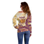 Brisbane Broncos NAIDOC Week 2026 Off Shoulder Sweater First Nations of Australia Aboriginal Mascot Rugby