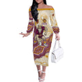 Brisbane Broncos NAIDOC Week 2026 Off The Shoulder Long Sleeve Dress First Nations of Australia Aboriginal Mascot Rugby