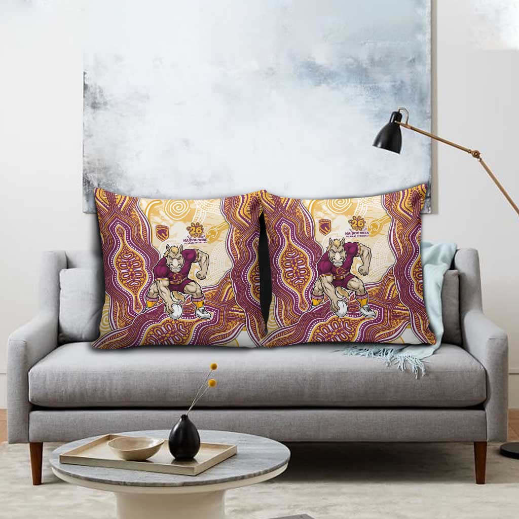 Brisbane Broncos NAIDOC Week 2026 Pillow Cover First Nations of Australia Aboriginal Mascot Rugby