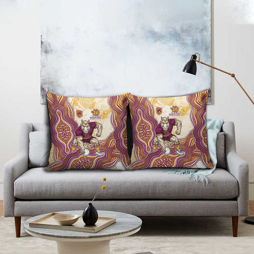 Brisbane Broncos NAIDOC Week 2026 Pillow Cover First Nations of Australia Aboriginal Mascot Rugby