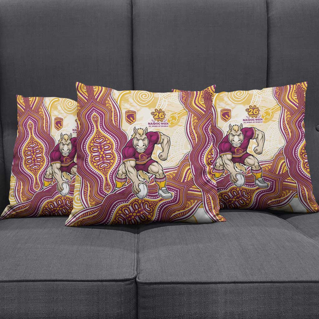 Brisbane Broncos NAIDOC Week 2026 Pillow Cover First Nations of Australia Aboriginal Mascot Rugby