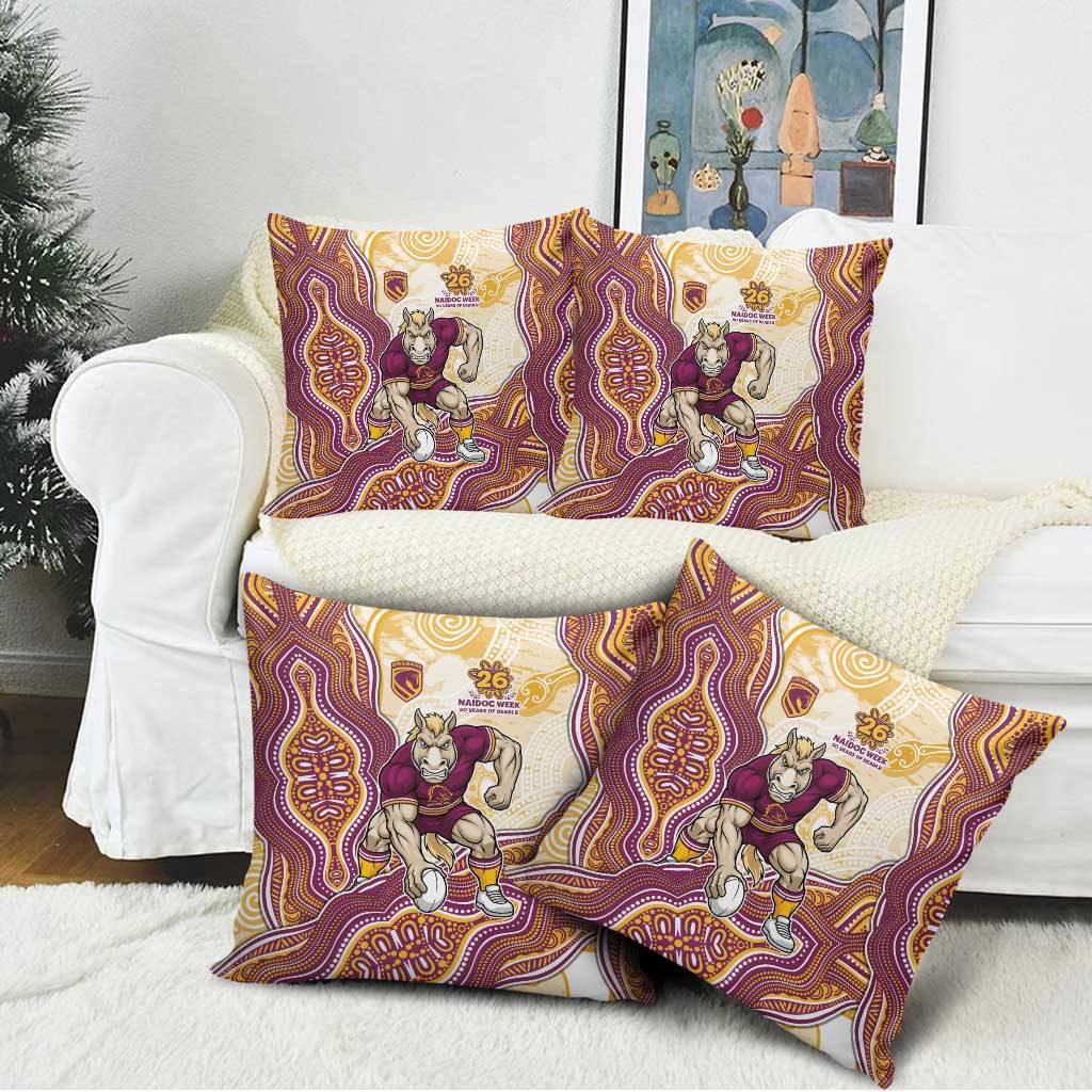 Brisbane Broncos NAIDOC Week 2026 Pillow Cover First Nations of Australia Aboriginal Mascot Rugby