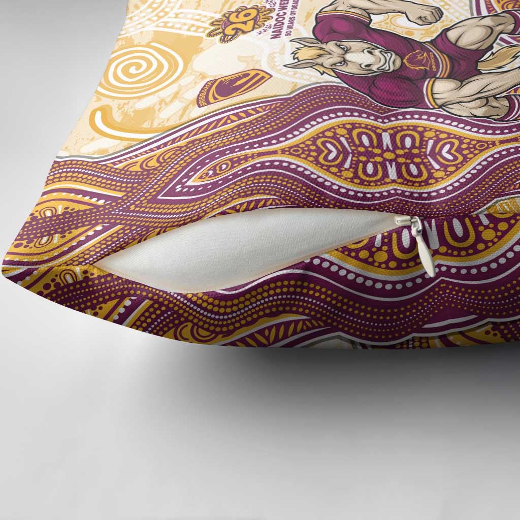 Brisbane Broncos NAIDOC Week 2026 Pillow Cover First Nations of Australia Aboriginal Mascot Rugby