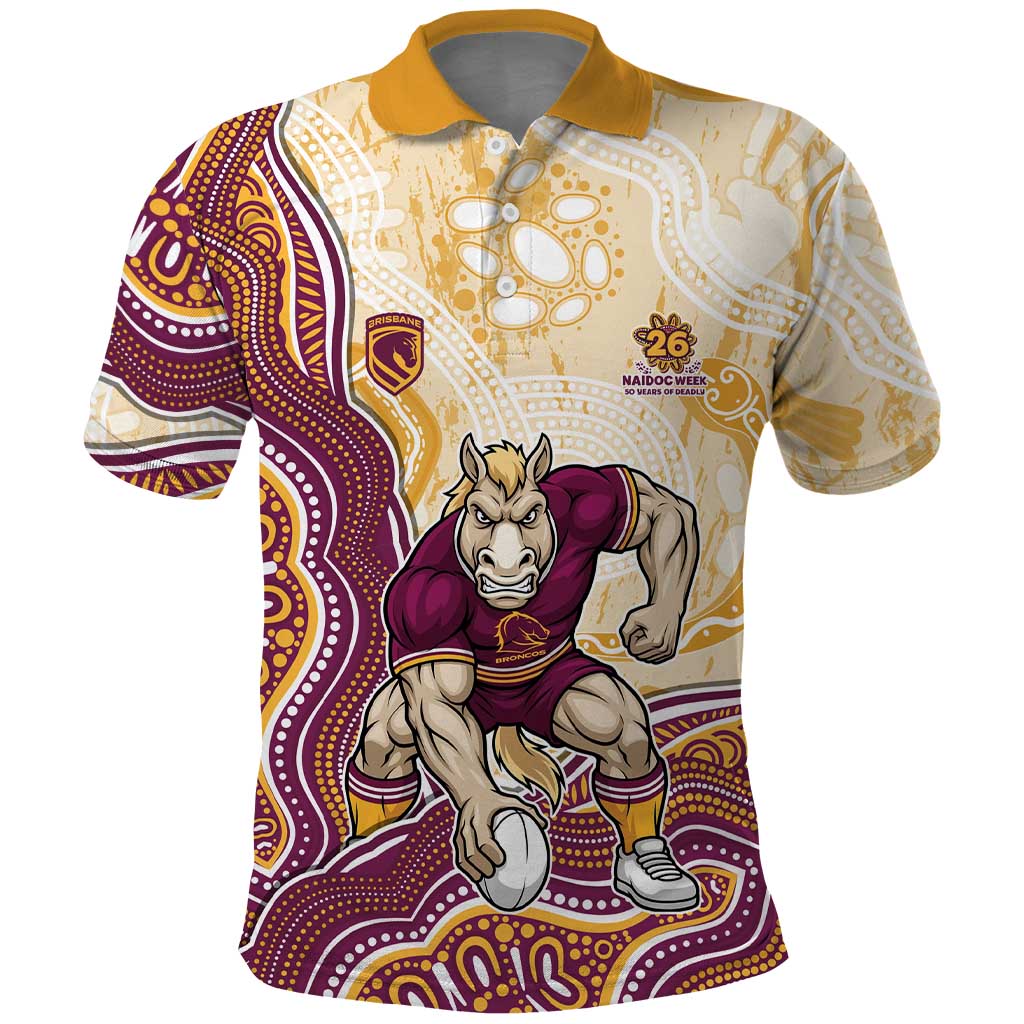 Brisbane Broncos NAIDOC Week 2026 Polo Shirt First Nations of Australia Aboriginal Mascot Rugby