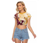 Brisbane Broncos NAIDOC Week 2026 Raglan Cropped T Shirt First Nations of Australia Aboriginal Mascot Rugby