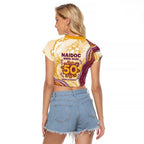 Brisbane Broncos NAIDOC Week 2026 Raglan Cropped T Shirt First Nations of Australia Aboriginal Mascot Rugby