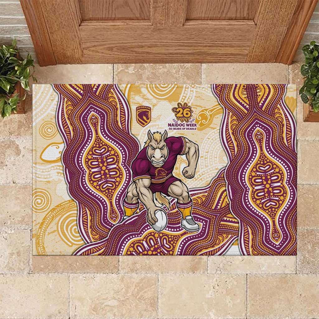 Brisbane Broncos NAIDOC Week 2026 Rubber Doormat First Nations of Australia Aboriginal Mascot Rugby