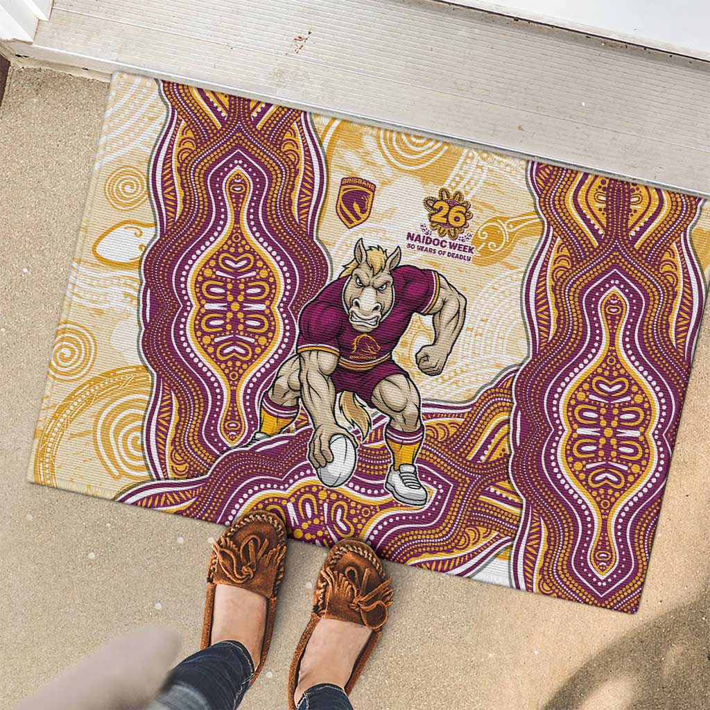 Brisbane Broncos NAIDOC Week 2026 Rubber Doormat First Nations of Australia Aboriginal Mascot Rugby