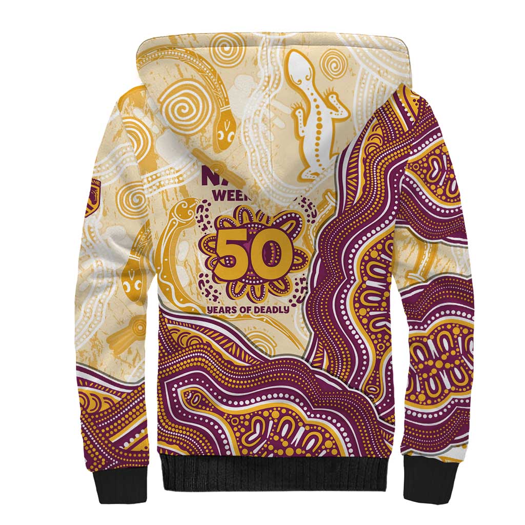Brisbane Broncos NAIDOC Week 2026 Sherpa Hoodie First Nations of Australia Aboriginal Mascot Rugby