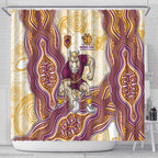 Brisbane Broncos NAIDOC Week 2026 Shower Curtain First Nations of Australia Aboriginal Mascot Rugby