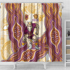 Brisbane Broncos NAIDOC Week 2026 Shower Curtain First Nations of Australia Aboriginal Mascot Rugby