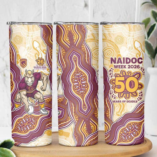 Brisbane Broncos NAIDOC Week 2026 Skinny Tumbler First Nations of Australia Aboriginal Mascot Rugby