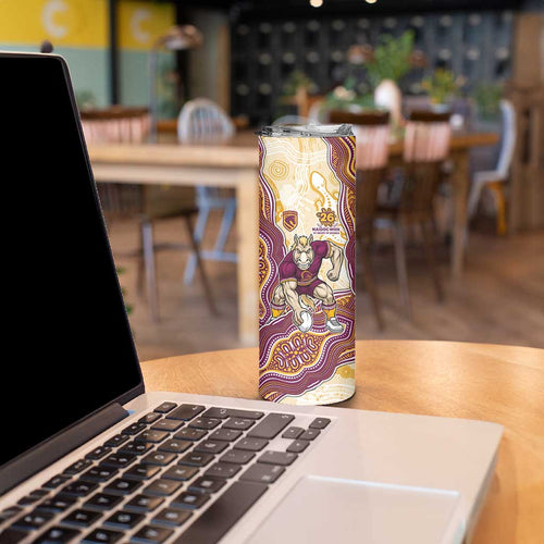 Brisbane Broncos NAIDOC Week 2026 Skinny Tumbler First Nations of Australia Aboriginal Mascot Rugby