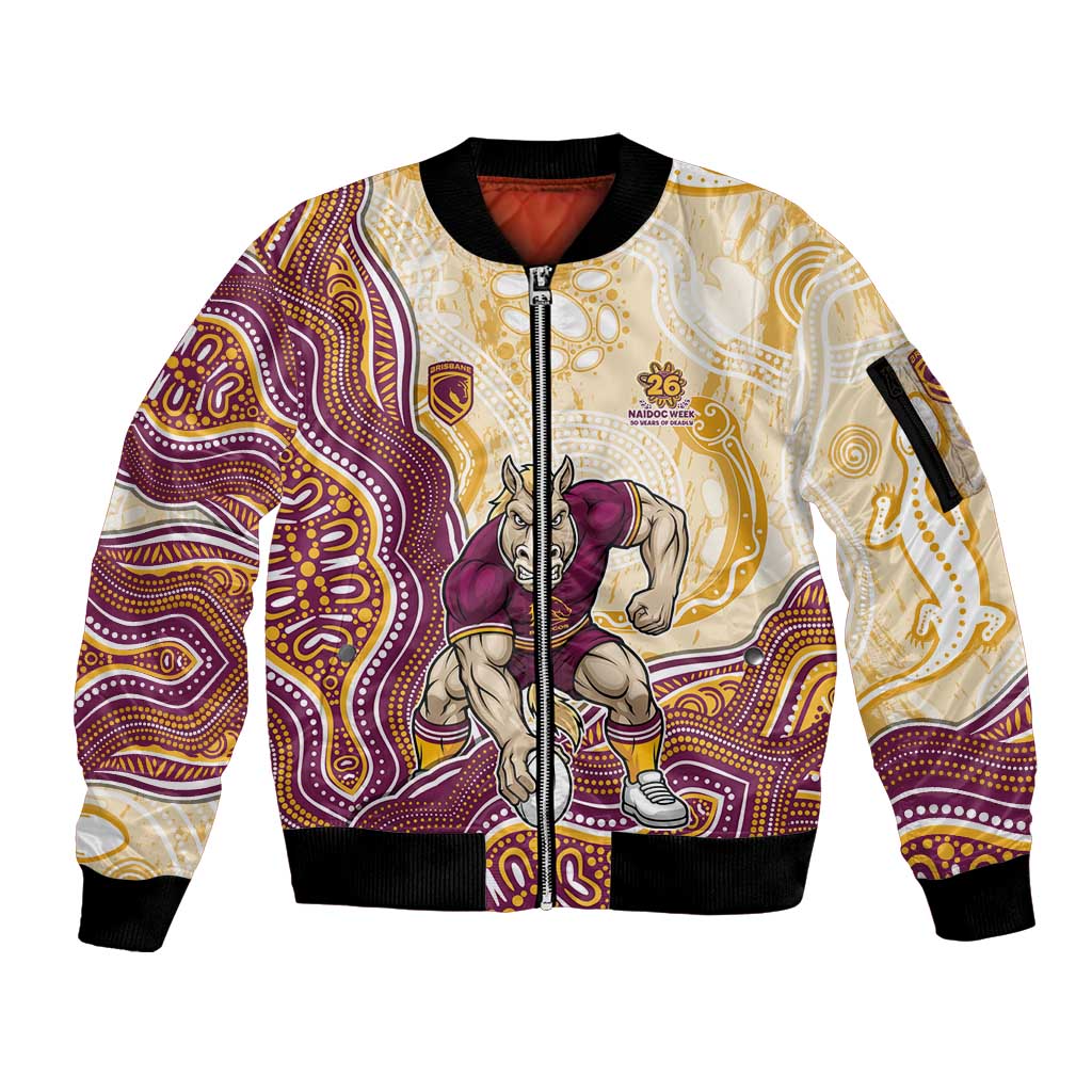 Brisbane Broncos NAIDOC Week 2026 Sleeve Zip Bomber Jacket First Nations of Australia Aboriginal Mascot Rugby