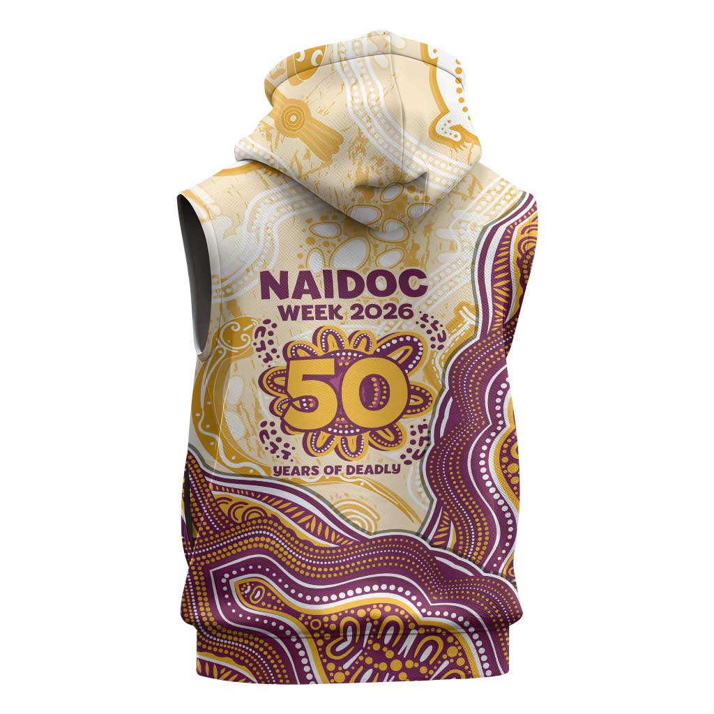 Brisbane Broncos NAIDOC Week 2026 Sleeveless Hoodie First Nations of Australia Aboriginal Mascot Rugby