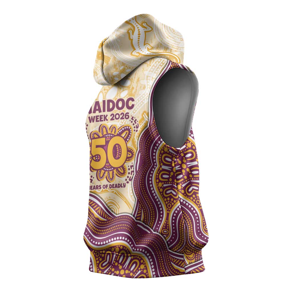 Brisbane Broncos NAIDOC Week 2026 Sleeveless Hoodie First Nations of Australia Aboriginal Mascot Rugby