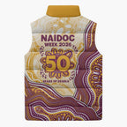 Brisbane Broncos NAIDOC Week 2026 Sleeveless Puffer Jacket First Nations of Australia Aboriginal Mascot Rugby