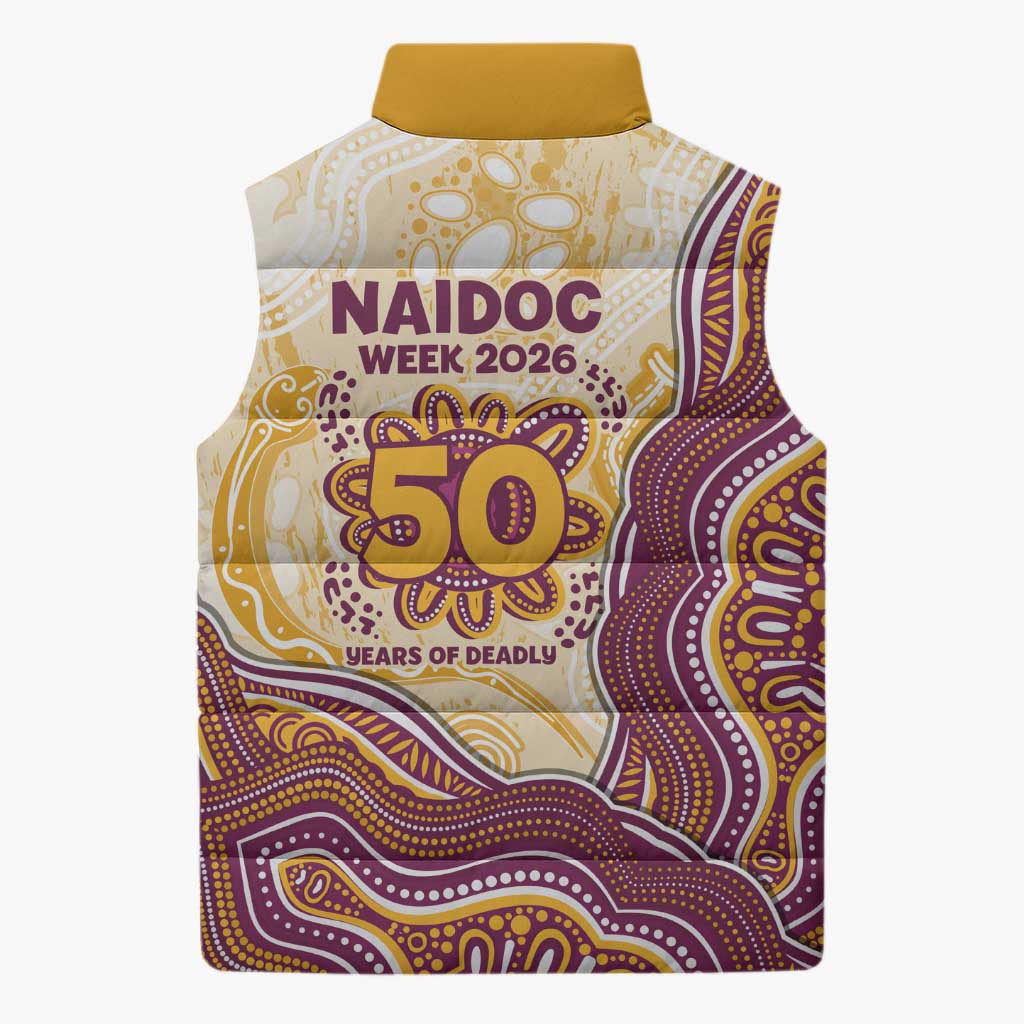 Brisbane Broncos NAIDOC Week 2026 Sleeveless Puffer Jacket First Nations of Australia Aboriginal Mascot Rugby