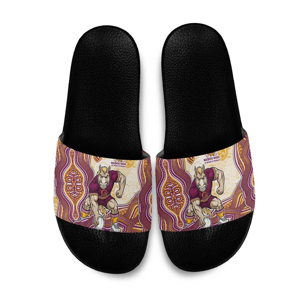 Brisbane Broncos NAIDOC Week 2026 Slide Sandals First Nations of Australia Aboriginal Mascot Rugby