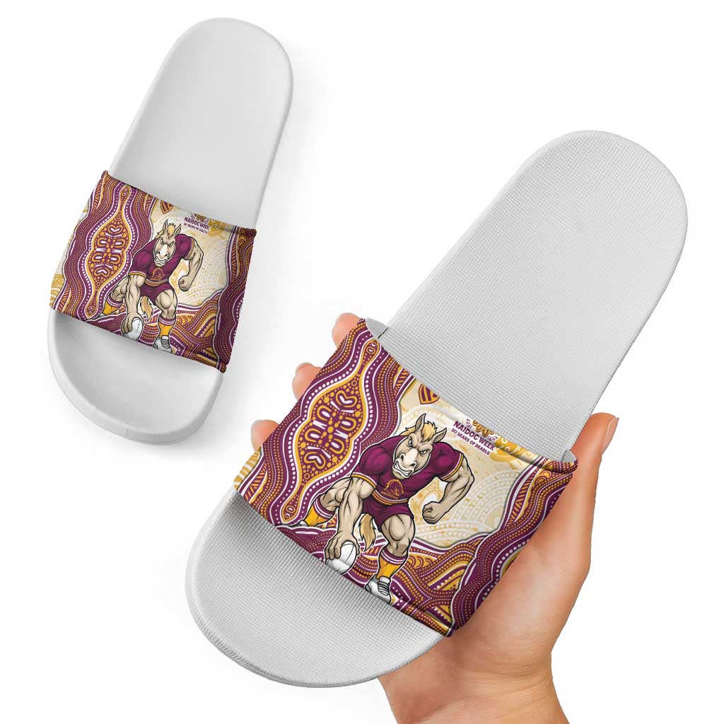 Brisbane Broncos NAIDOC Week 2026 Slide Sandals First Nations of Australia Aboriginal Mascot Rugby