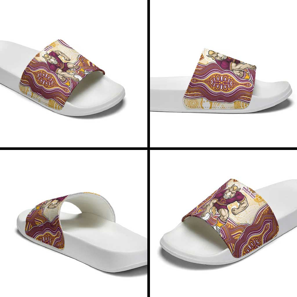 Brisbane Broncos NAIDOC Week 2026 Slide Sandals First Nations of Australia Aboriginal Mascot Rugby
