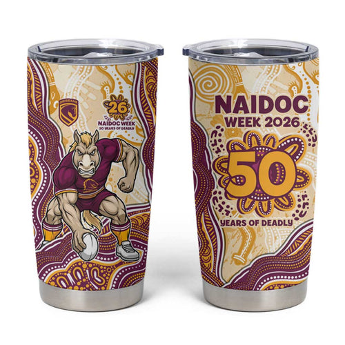 Brisbane Broncos NAIDOC Week 2026 Tumbler Cup First Nations of Australia Aboriginal Mascot Rugby