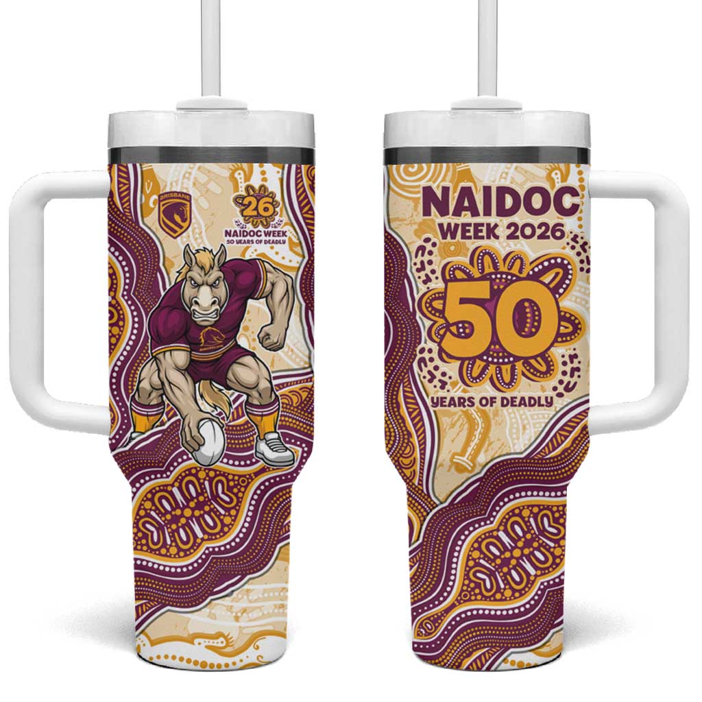 Brisbane Broncos NAIDOC Week 2026 Tumbler With Handle First Nations of Australia Aboriginal Mascot Rugby