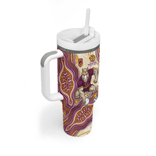 Brisbane Broncos NAIDOC Week 2026 Tumbler With Handle First Nations of Australia Aboriginal Mascot Rugby