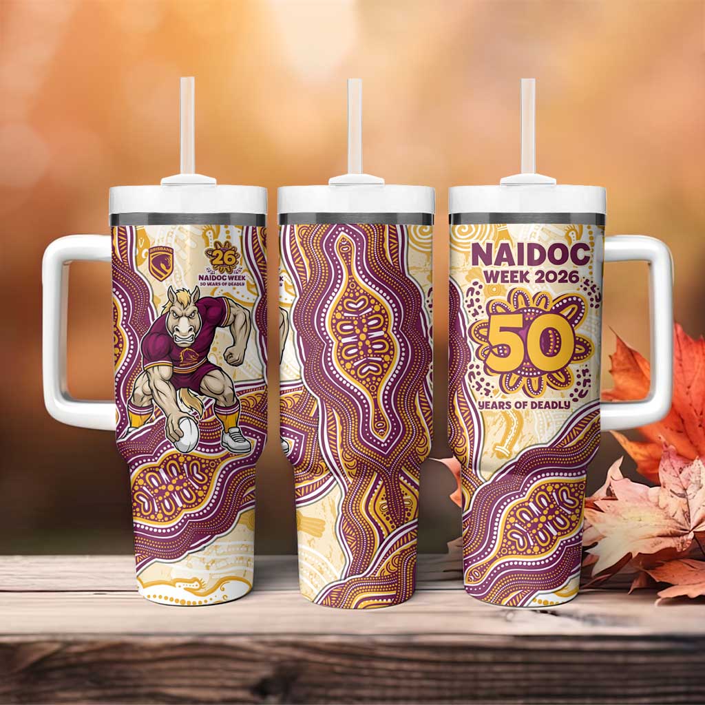 Brisbane Broncos NAIDOC Week 2026 Tumbler With Handle First Nations of Australia Aboriginal Mascot Rugby