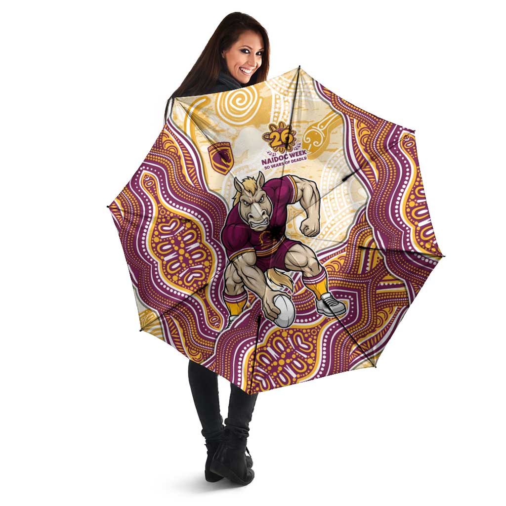 Brisbane Broncos NAIDOC Week 2026 Umbrella First Nations of Australia Aboriginal Mascot Rugby