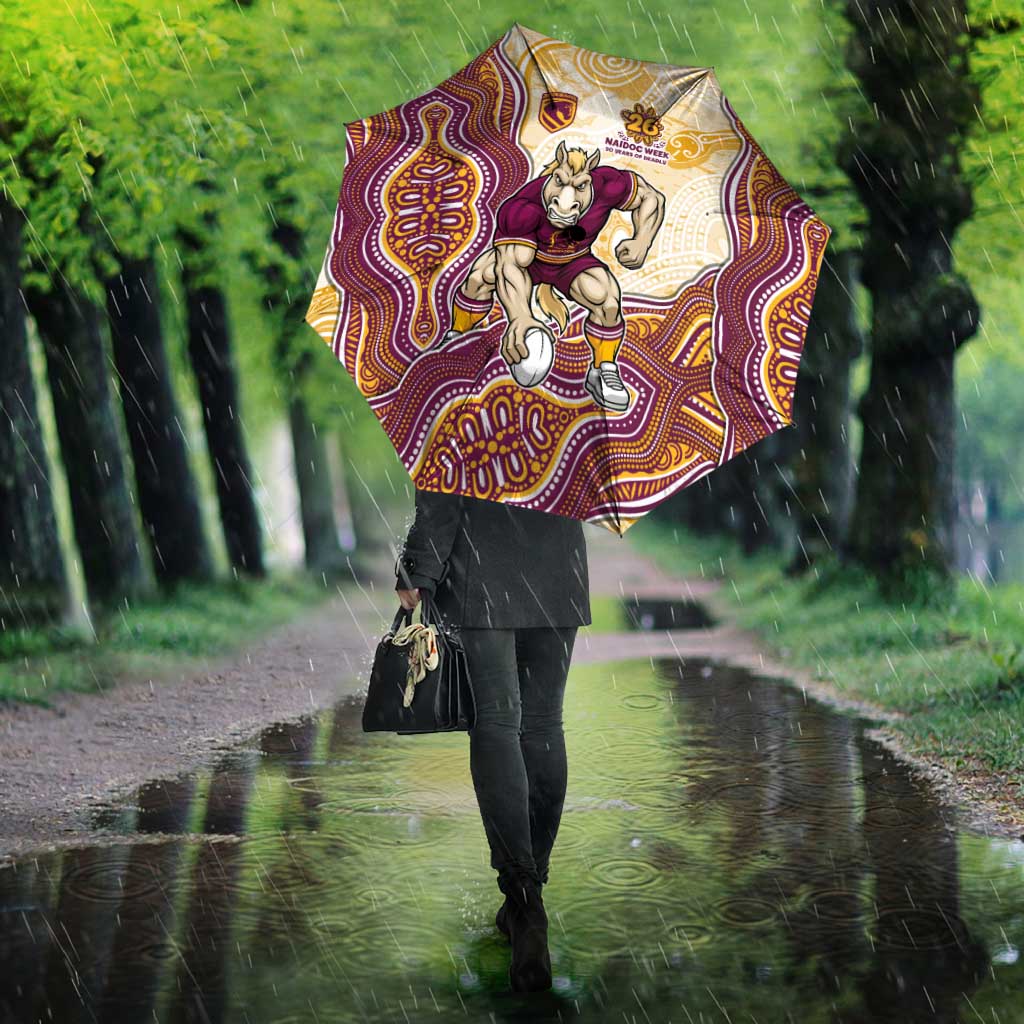 Brisbane Broncos NAIDOC Week 2026 Umbrella First Nations of Australia Aboriginal Mascot Rugby