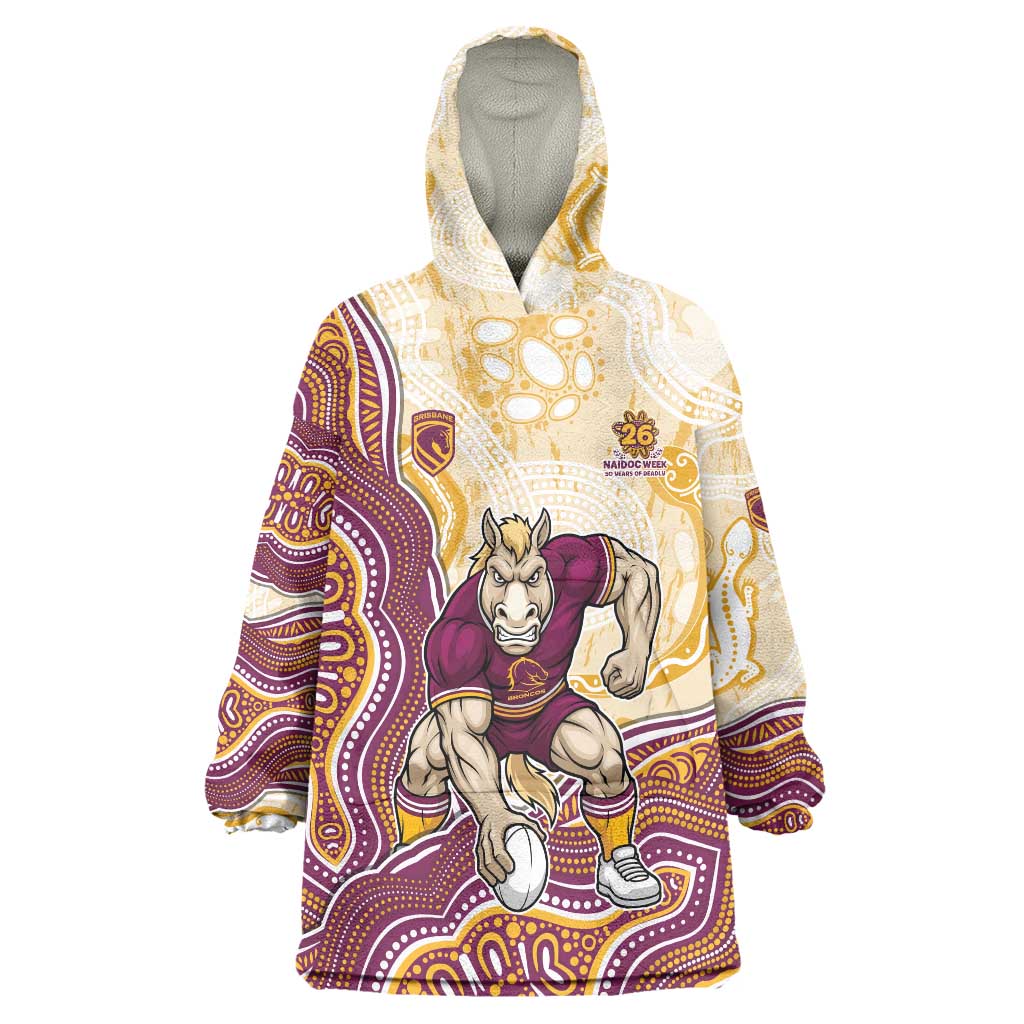 Brisbane Broncos NAIDOC Week 2026 Wearable Blanket Hoodie First Nations of Australia Aboriginal Mascot Rugby