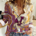 Brisbane Broncos NAIDOC Week 2026 Women Casual Shirt First Nations of Australia Aboriginal Mascot Rugby