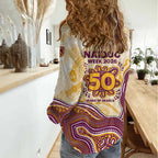 Brisbane Broncos NAIDOC Week 2026 Women Casual Shirt First Nations of Australia Aboriginal Mascot Rugby