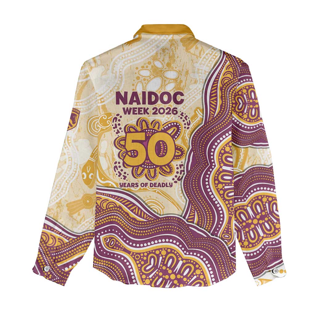 Brisbane Broncos NAIDOC Week 2026 Women Casual Shirt First Nations of Australia Aboriginal Mascot Rugby