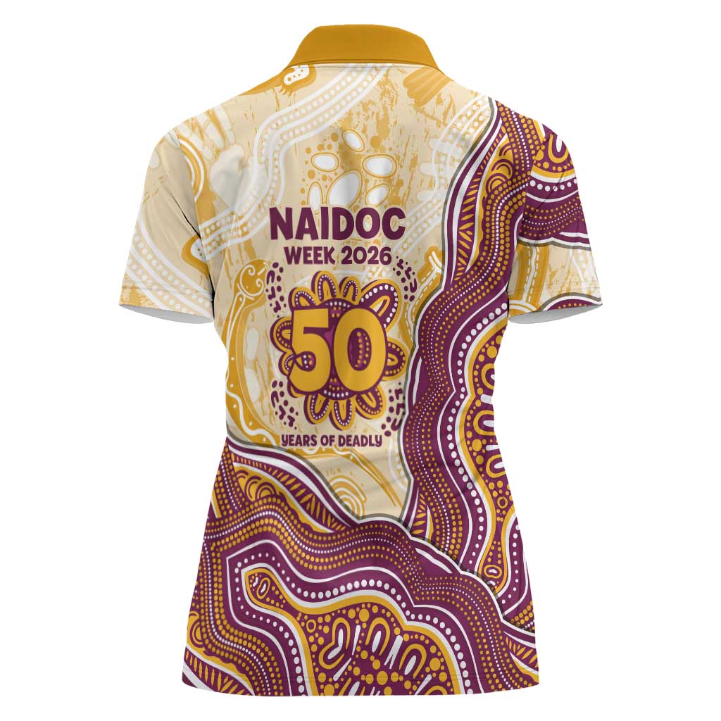 Brisbane Broncos NAIDOC Week 2026 Women Polo Shirt First Nations of Australia Aboriginal Mascot Rugby
