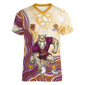 Brisbane Broncos NAIDOC Week 2026 Women V-Neck T-Shirt First Nations of Australia Aboriginal Mascot Rugby