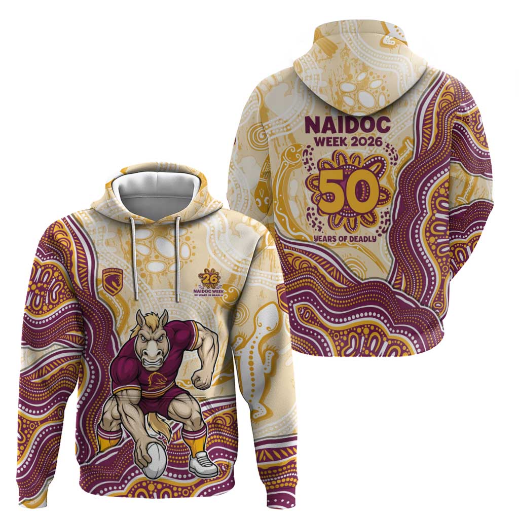 Brisbane Broncos NAIDOC Week 2026 Zip Hoodie First Nations of Australia Aboriginal Mascot Rugby