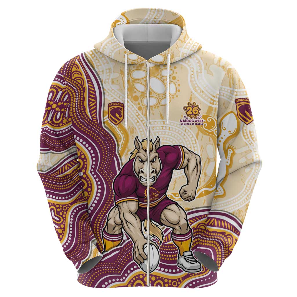 Brisbane Broncos NAIDOC Week 2026 Zip Hoodie First Nations of Australia Aboriginal Mascot Rugby