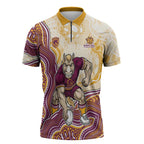 Brisbane Broncos NAIDOC Week 2026 Zipper Polo Shirt First Nations of Australia Aboriginal Mascot Rugby