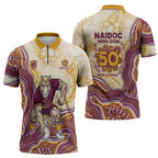 Brisbane Broncos NAIDOC Week 2026 Zipper Polo Shirt First Nations of Australia Aboriginal Mascot Rugby