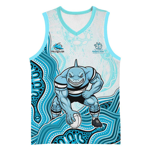Cronulla Sharks NAIDOC Week 2026 Basketball Jersey First Nations of Australia Aboriginal Mascot Rugby