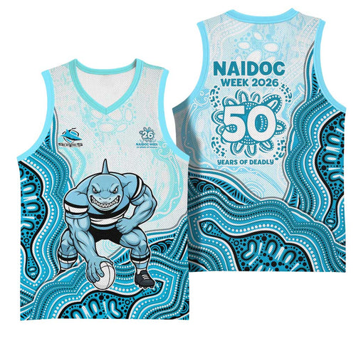 Cronulla Sharks NAIDOC Week 2026 Basketball Jersey First Nations of Australia Aboriginal Mascot Rugby